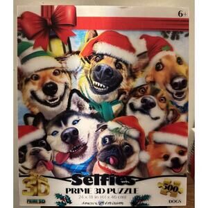 Prime 3D 500 Piece Puzzle Winter Dogs Smiles Selfies Howard Robinson 24x18 NEW
